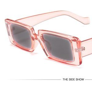 Pink Rectangle Retro Sunglasses